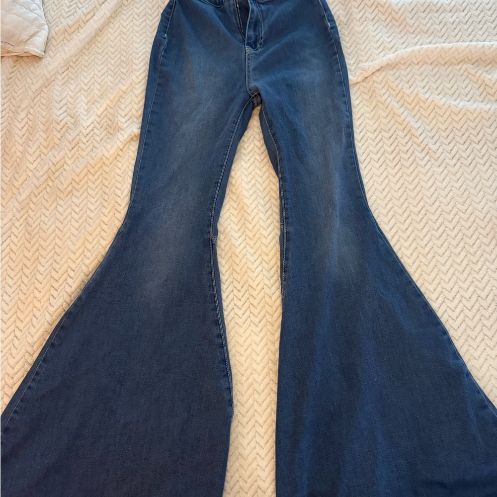 Free People Women's Flared Blue Jeans